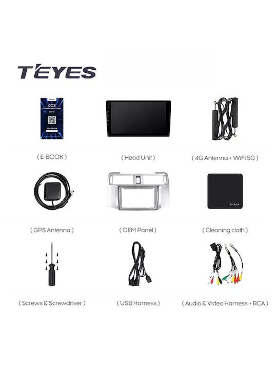 Teyes Cc3 2k Navigație Auto Toyota 4runner 5 2009 2020 4+32gb 9.5" Qled Octa-core 2ghz Android 4g Bluetooth 5.1 Dsp