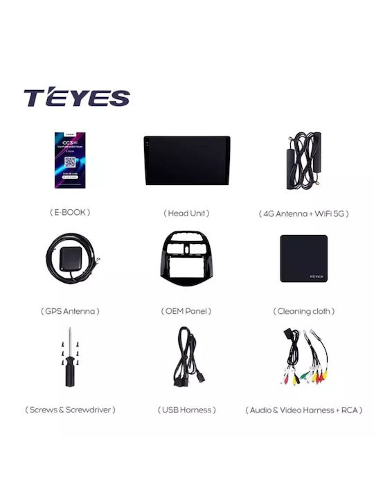 Teyes Ηχοσύστημα Αυτοκινήτου 2DIN (Bluetooth/USB/WiFi/GPS/Apple-Carplay/Android-Auto) με Οθόνη Αφής 9.5"