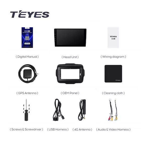 Teyes Car Audio System for Jeep Renegade 2014-2018 (Bluetooth/USB/WiFi/GPS/Apple-Carplay/Android-Auto) with Touch Screen 9"