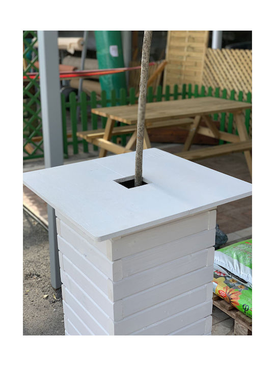 Woodware Planter Box Wooden White 40x40cm.