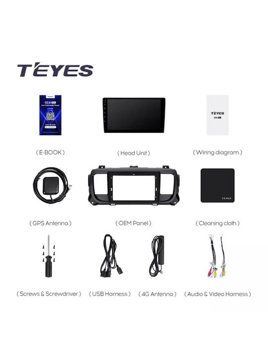 Teyes Sistem Audio Auto pentru Citroen SpaceTourer 2016-2021 (Bluetooth/USB/WiFi/GPS/Apple-Carplay/Android-Auto) cu Ecran Tactil 9"