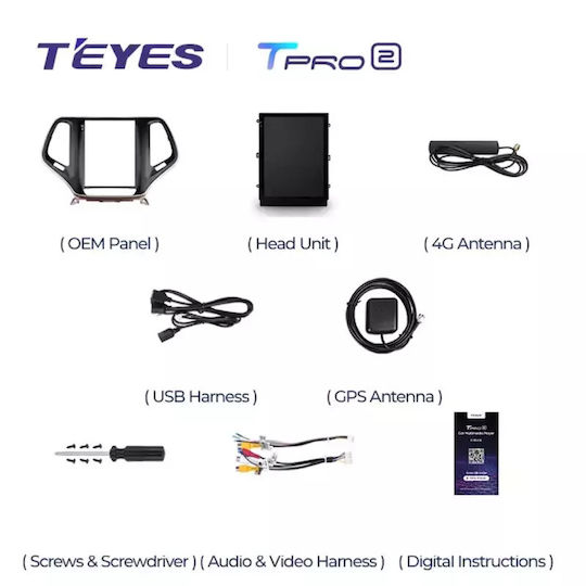 Teyes Ηχοσύστημα Αυτοκινήτου για Skoda Rapid Jeep Cherokee Dodge Journey 2013-2018 (Bluetooth/USB/WiFi/GPS/Apple-Carplay/Android-Auto) με Οθόνη Αφής 9.7"