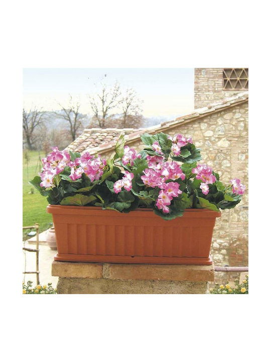 Bama Ζαρντινιέρα Πλαστική Κεραμιδί 50x18.5x16.5εκ.