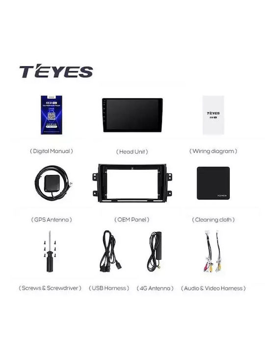 Teyes Ηχοσύστημα Αυτοκινήτου 2DIN (Bluetooth/USB/WiFi/GPS/Apple-Carplay/Android-Auto) με Οθόνη Αφής 9.5"