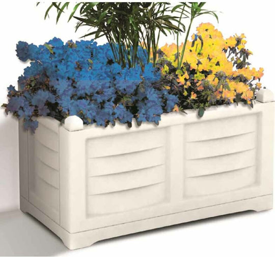 Bama Blumenkasten Metallisch White 80x43x42cm.