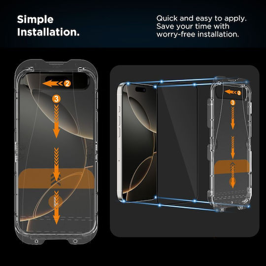 Tech-Protect Quick Set+ Gehärtetes Glas 2Stück Schwarz (iPhone 17 / 17 Pro / 16 Pro)