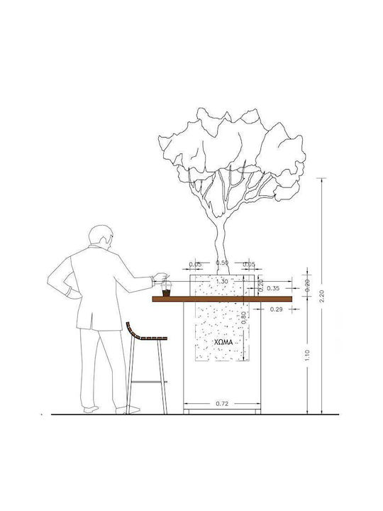 Tesias Planter Box Lemn Maro Tesias Planter Box Lemn Maro
