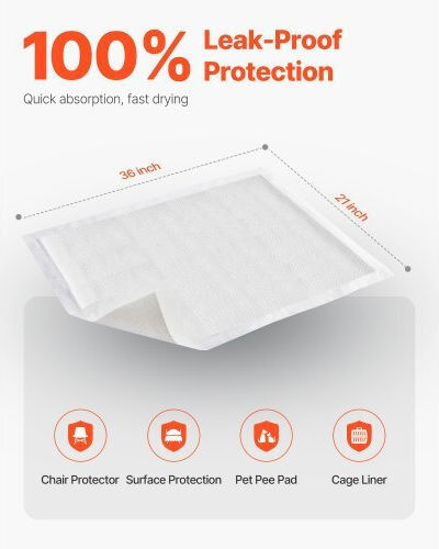 Vevor Incontinence Underpads Reusable 53.34x91.44cm 48pcs