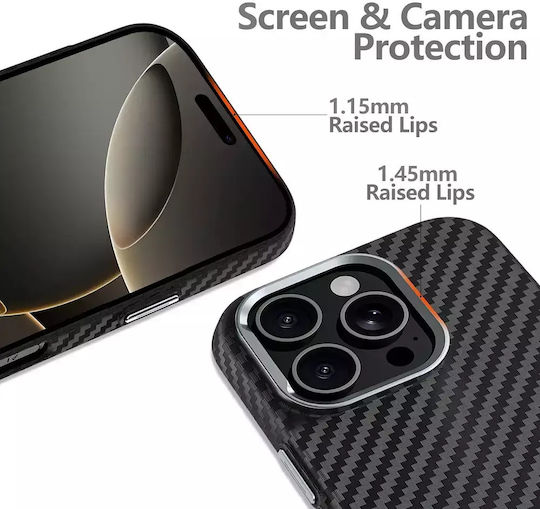 Tech-Protect Ion Carbon Back Cover Plastic Black (iPhone 16 Pro)