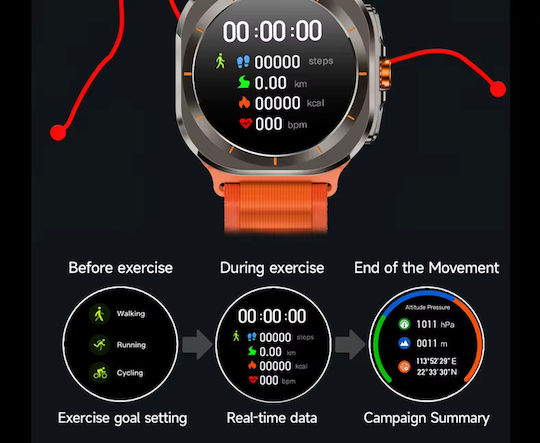 Z7 Ultra Smartwatch with Heart Rate Monitor (Black)