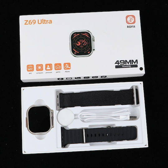 Z69 Ultra 49mm Smartwatch with Heart Rate Monitor (Black)