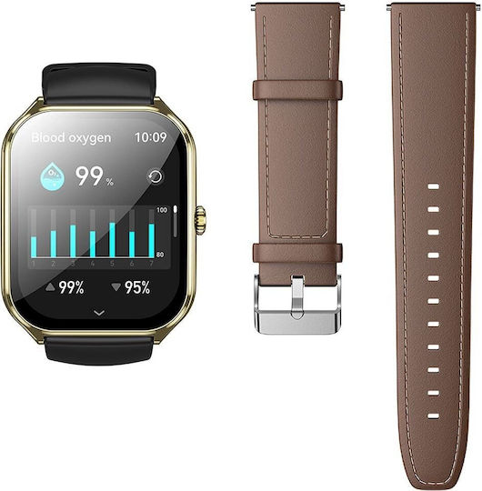Hoco Y28 Smartwatch with Heart Rate Monitor (Gold)