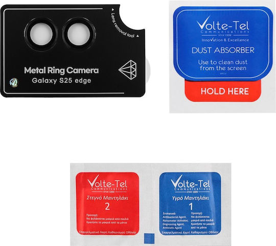 Volte-Tel Glass Cover Camera Protection Tempered Glass Black for the Samsung S25 Edge 5G S937