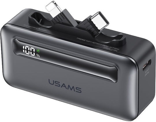 Usams CD233 Power Bank 4500mAh 20W Power Delivery Grau