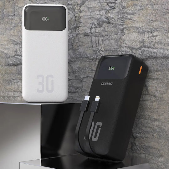 Dudao K15Max Power Bank 30000mAh 22.5W με Θύρα USB-A και Θύρα USB-C Power Delivery / Quick Charge Μαύρο