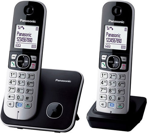 Panasonic KX-TG6812PDB Ασύρματο Τηλέφωνο Duo Μαύρο