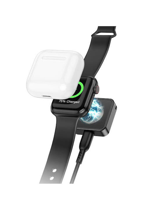 Hoco CW55 Зарядно за Apple Watch 1-9, SE/SE2, Ultra/Ultra2 Сребрист