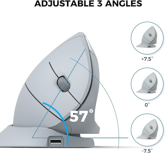 iClever TM254G Wireless Ergonomic Mouse Gray