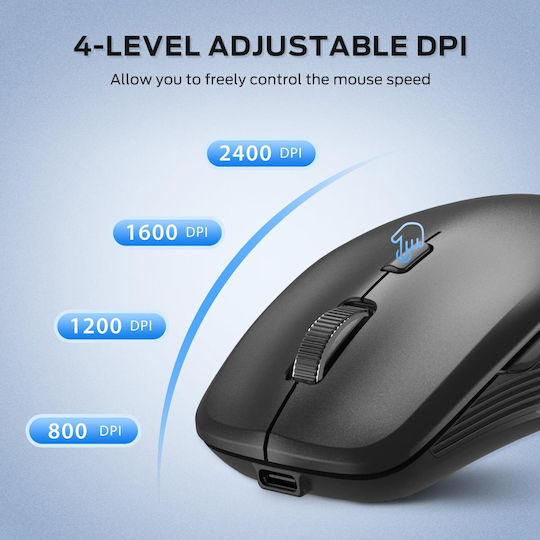 iClever MD179 Cu fir & Wireless Bluetooth Mouse Negru
