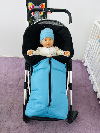 Universal Kinderwagen Fußsack Wasserdicht Hellblau mit Fleece Futter