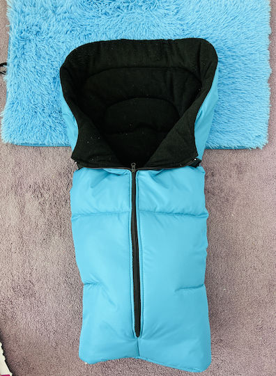 Universal Kinderwagen Fußsack Wasserdicht Hellblau mit Fleece Futter