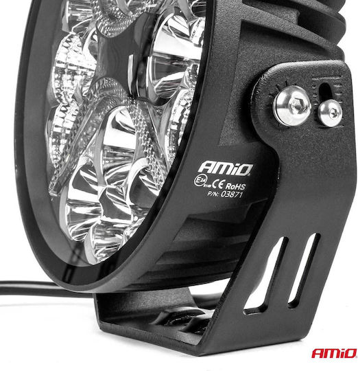 AMiO Roundς Waterproof Headlights Car LED Universal 12 / 24V 80W with White Lighting 1pcs