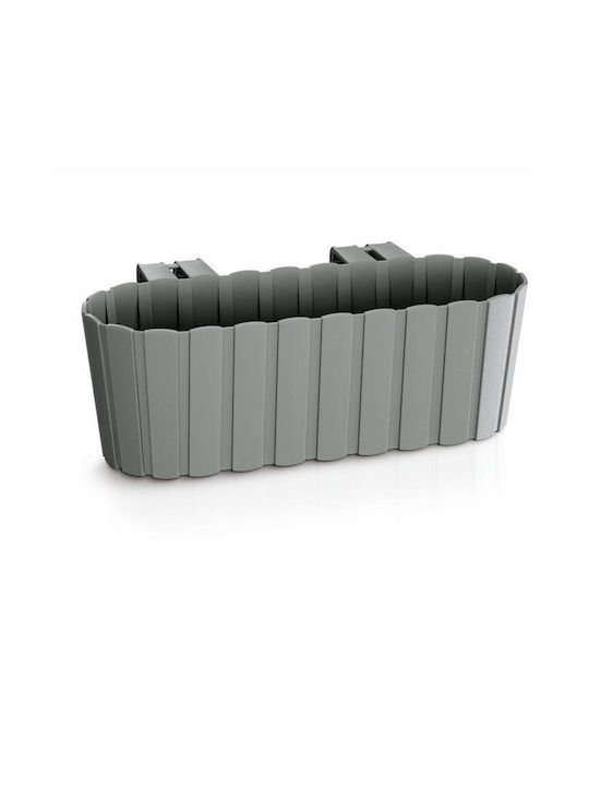 Set aus 4 dekorativen Pflanzgefäßen mit Plastikständer, Grau, 4,9 L, 38,3x21,2x13 cm, Boardee Hook