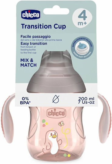 Chicco Transition Cup Educational Sippy Cup Silicone with Handles Multicolour for 4m+m+