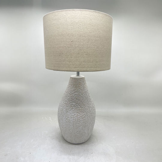 InTheBox Ceramic Table Lamp with Beige Shade and White Base