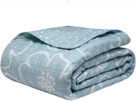 Kentia Gerani Set Coverlet King Size from Polyester 33 Ciel 260x240cm