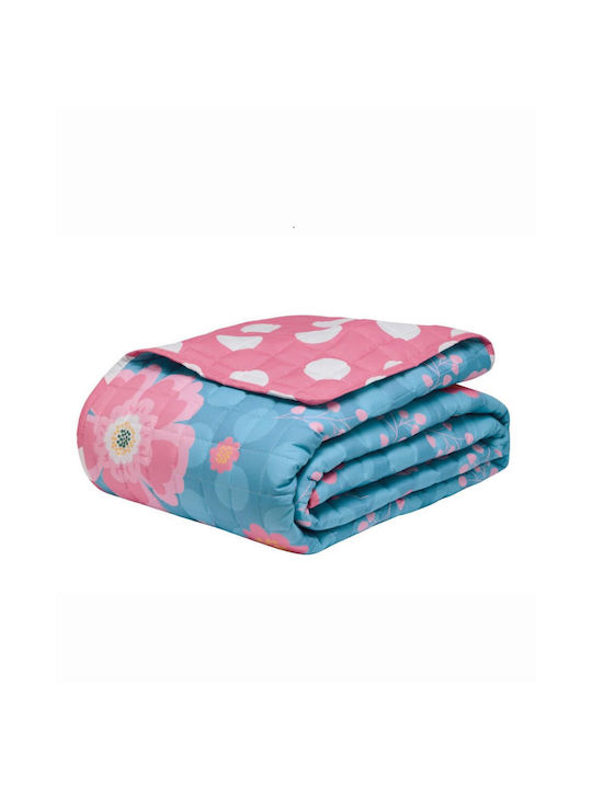 Kentia Agnes Κουβερλί Υπέρδιπλο από Πολυεστέρα Pink-ciel 240x220cm