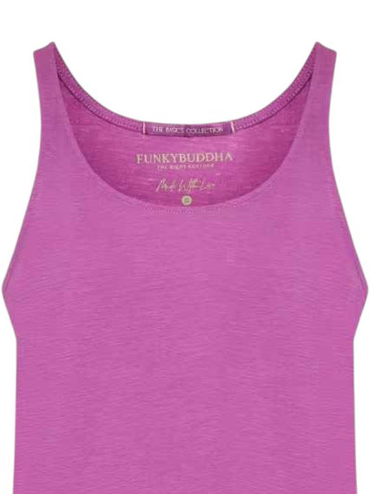 Damen Bluse Baumwolle Ärmellos Orchid Purple