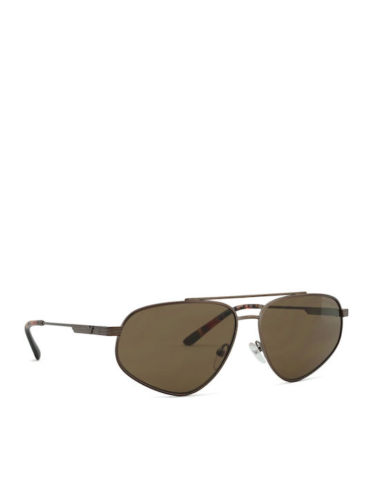 Emporio Armani Men's Sunglasses with Gray Metal Frame and Brown Lens EA2156 300673