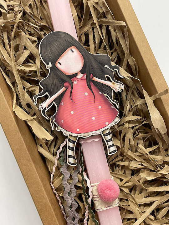Lumanare De Paste Gorjuss Rotundă Handmade Roz