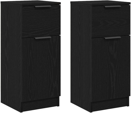 Sideboard Wooden Black Oak 30x30x70cm