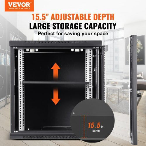 Vevor Επιτοίχια Καμπίνα Rack 12U Μαύρο WLJJGHB12U155L3S8V0
