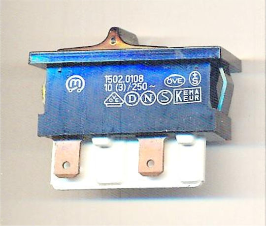 Rocker Switch On-off Double Pole DPST 4 Pin 10 3 A/250VAC Opening 12.0x34.0mm 37x17x27mm Marquardt 1502.0108