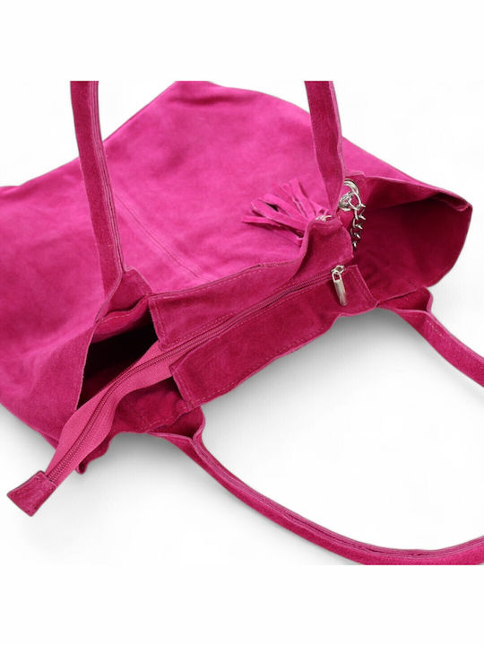 De piele Geantă de damă Shopper De umăr Fuchsia