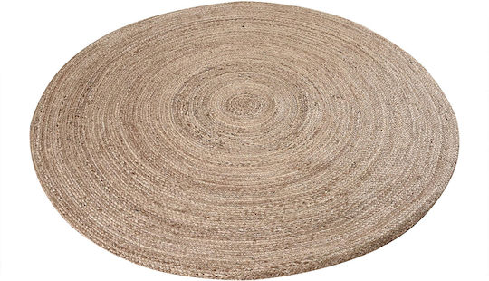 Handmade Rug Round Summer from Jute Grey