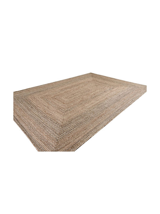 Handgefertigt Teppich Rechteckig Sommer aus Jute Grey