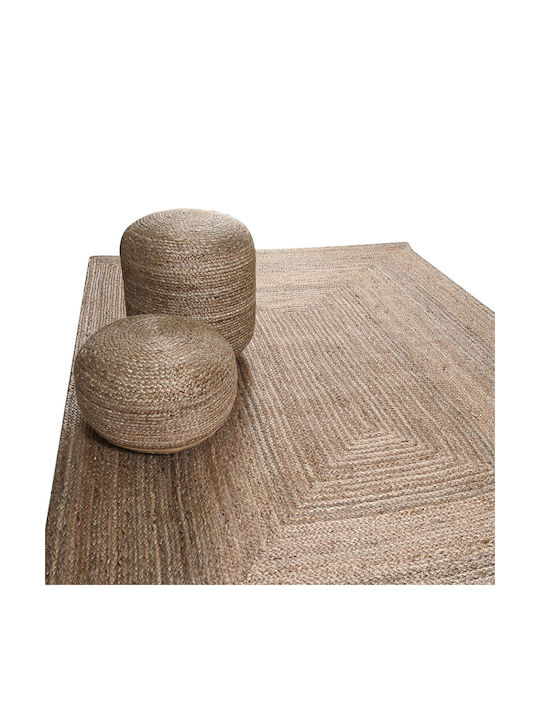 Handgefertigt Teppich Rechteckig Sommer aus Jute Grey