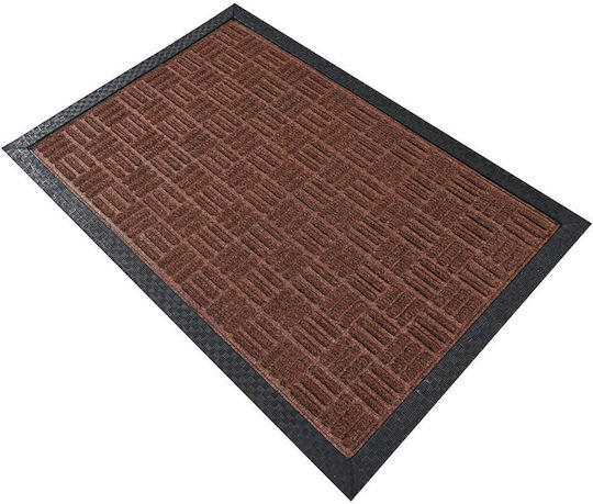 Entrance Mat Anti-slip made of Rubber Brown 40x60cm Thickness 12mm
