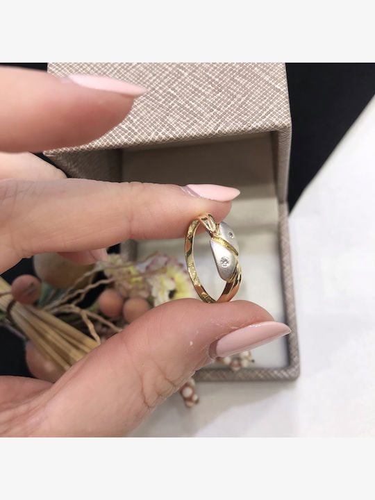 Antwnakakis Ring made of White gold 18K