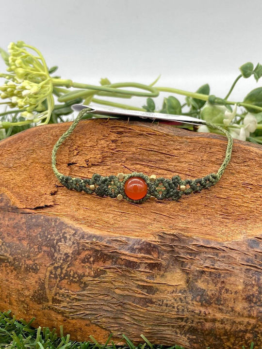 Brățară Macrame Fir de Măslin Clasp Ajustabil Mărgea de Carneol Brățară Macrame Fir de Măslin Clasp Ajustabil Mărgea de Carneol