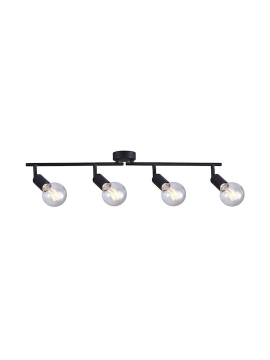 Vivalux Spot with 4 Lights and with Socket E27 in Black Color