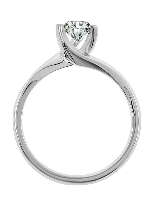 Antwnakakis Einzelstein aus Weißgold 18K mit Diamant