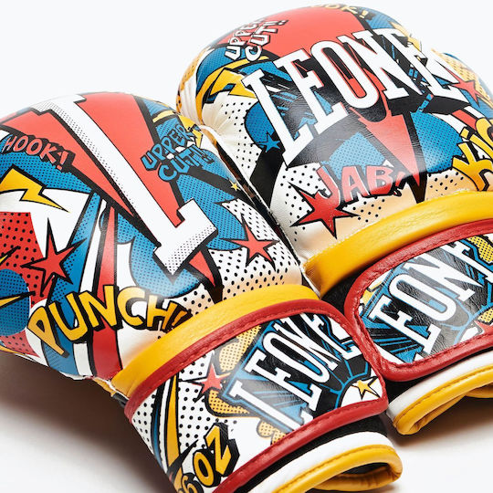 Leone Hero Kids Boxing Gloves made of Synthetic Leather for Match Multicolor