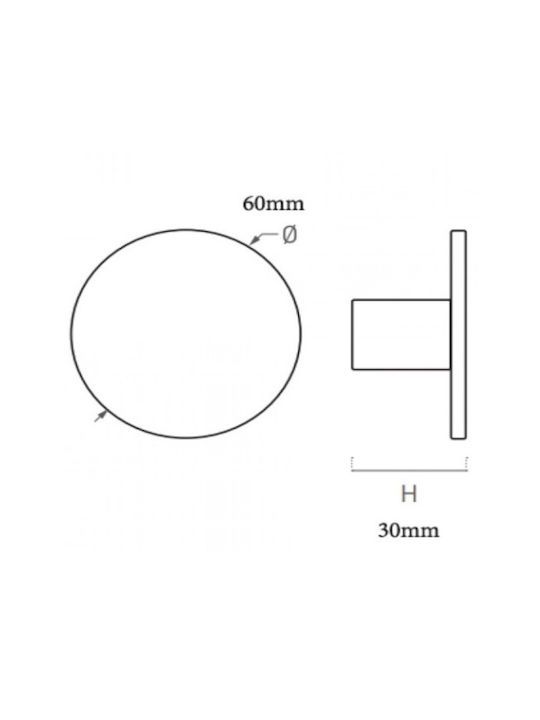 Poliplast Kids Knob Furniture made of Plastic in Gray Color D70mm 202-439#GRICIO 1pcs