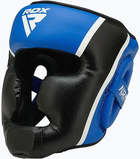 RDX Adult Full Face Boxing Headgear Leather Blue