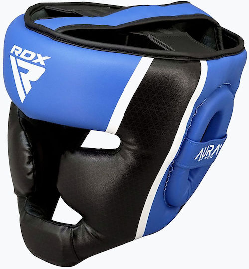 RDX Adult Full Face Boxing Headgear Leather Blue